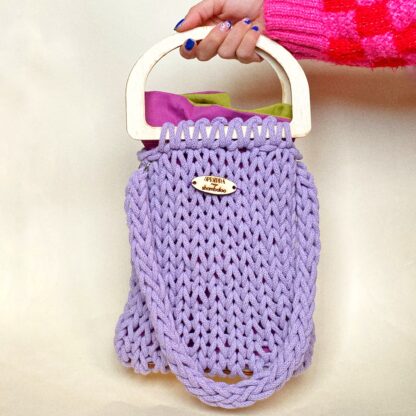 Borsa artigianale costruita e decorata a mano in collaborazione con Shambaloo - Lilla