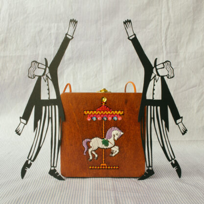Spisidda Design - Borsa Giostra - Borsa di legno artigianale fatta e ricamata a mano - 5