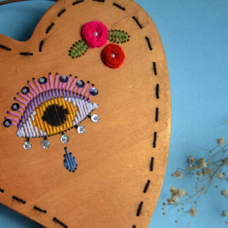 Spisidda Design - Borsa O Cuore Mio - Borsa di legno artigianale fatta e ricamata a mano - 5