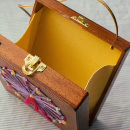 Spisidda Design - Borsa Ruota - Borsa di legno artigianale fatta e ricamata a mano - 3