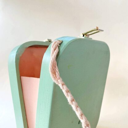 Spisidda Design - Borsa Scarabeo - Borsa di legno artigianale fatta e ricamata a mano - 5