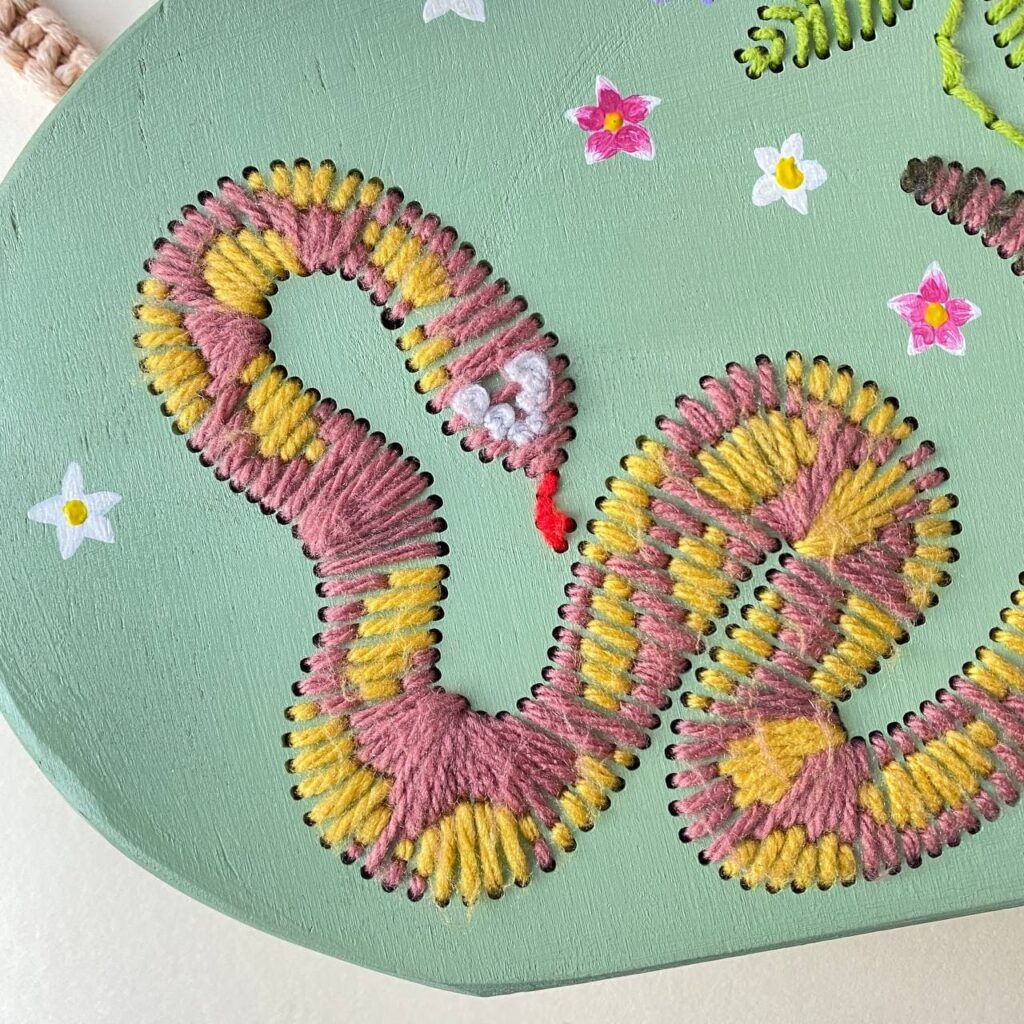 Spisidda Design - Borsa Serpente - Borsa di legno artigianale fatta e ricamata a mano - 9