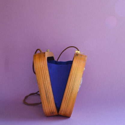 Spisidda Design - Borsa Touch My Heart - Borsa di legno artigianale fatta e ricamata a mano - 9