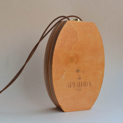 Spisidda Design - Borsa Vide Cor Meum - Borsa di legno artigianale fatta e ricamata a mano - 4