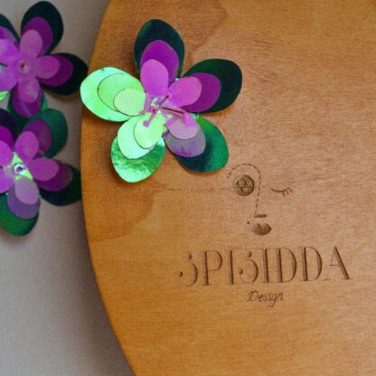 Spisidda Design - Borsa Vide Cor Meum - Borsa di legno artigianale fatta e ricamata a mano - 6